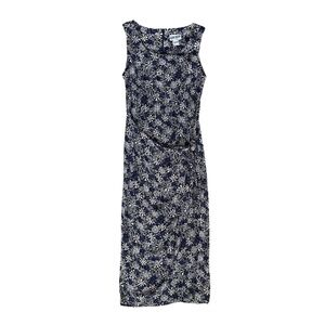 Alyn Paige Sleeveless Geometric Print Wrap Dress-Black Navy Cream-Size 11/12